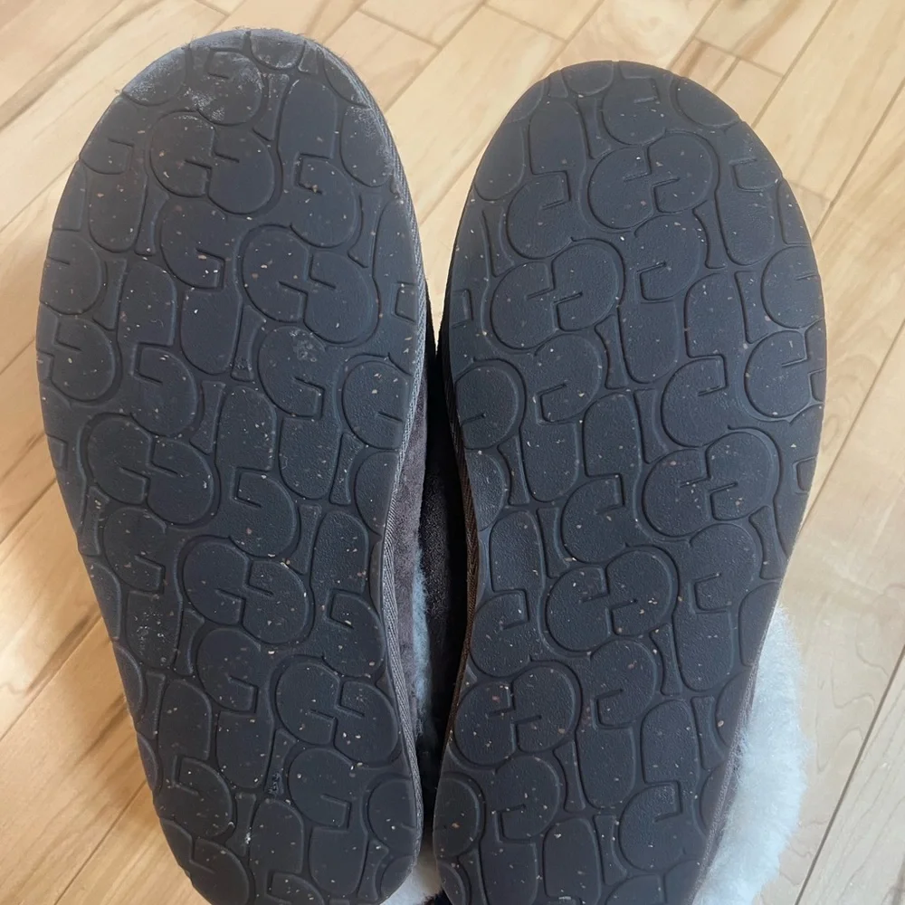 UGG Chocolate Brown Slippers with Cream Fur
